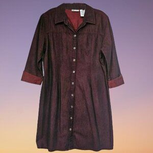 Faded Glory Dark Mauve Denim-like Dress - L